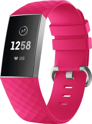 Produktbild von Für Fitbit Charge 3 / 4 Armband weiches Ersatzband Silikon Sport Watch Fitness PINK Ersatz Armbandgröße S
