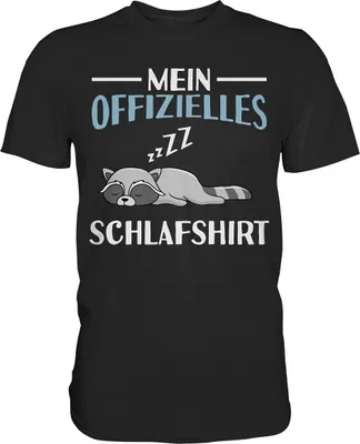 Produktbild von Offizielles Schlafshirt Nachthemd Schlafanzug Pyjama Waschbär T-Shirt – Black / 5XL