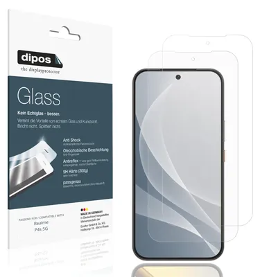 Obrázok produktu pre 2 ochranné fólie pre Realme P4s 5G, matný povrch - proti nárazom, 9H, fólia z tvrdeného skla (dipos Glass)