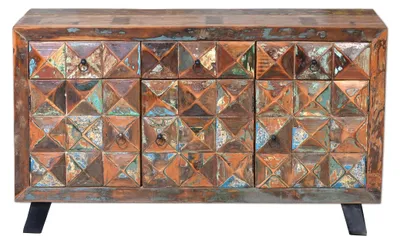 Image de Buffet « Diamante » en bois recyclé, 90 cm x 150 cm x 40 cm, Giner y Colomer