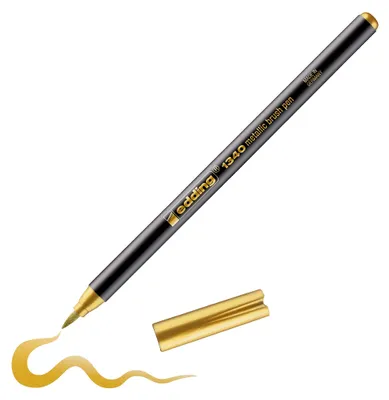 Obrázok produktu pre Edding 1340, Jemný/stredný, 1 farba/farieb, Zlato, Štetinkové zakončenie, 1 mm, 3 mm
