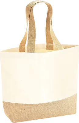 Immagine prodotto di Borsa Westford Mill in tela con fondo in iuta RW7096 (Taglia unica) (Naturale)