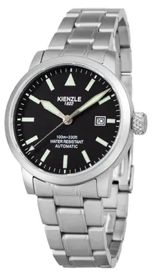 Produktbild von Kienzle Automatikuhr Flieger 39 mm Miyota 8215 Saphirglas 10 ATM matt schwarz Edelstahlband 20 mm Datum Leuchtzeiger