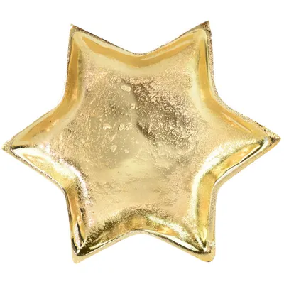 Produktbild von Stern Dekoteller aus Metall Ø21 cm | Gold