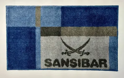 Produktbild von Sansibar Badteppich CLIFF, Hoch-Flor 20 mm Sansibar Sylt, fußbodenheizungsgeeignet, rutschhemmend beschichtet, 55x65 cm, blau