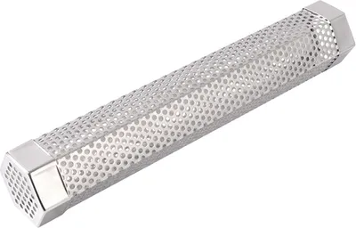 Produktbild von Pelletrohr, Edelstahl, Grillrauchrohr mit Belüftungslöchern, hitzebeständig, leicht zu reinigen, wiederverwendbar, Rauchgrillrohr, Campingzubehör, 30,5 cm