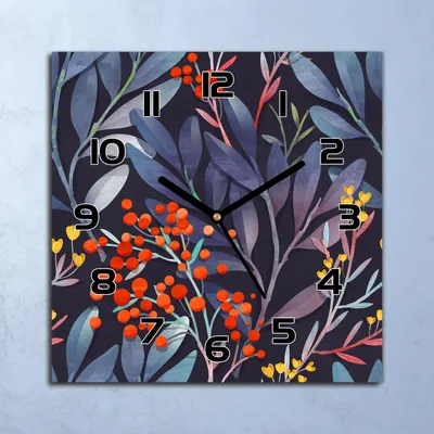 Produktbild von Wanduhr Echt-Glas-Küchenuhr Blau Tropisch Quarz Lautlos 30x30 Deko Bilder