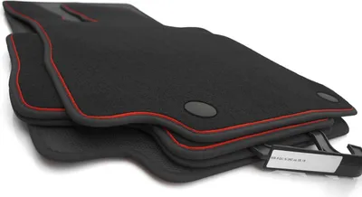 Immagine prodotto di Tappetini per Mercedes EQC e GLC X253 Tappetini per auto in velours (finiture rosse) 4 pezzi neri