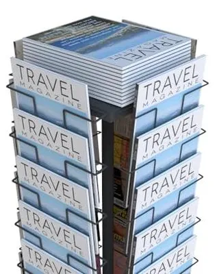 Produktbild von Drehbar zeitungsständer Mit 36 A4 Taschen prospektständer a4 schwarz