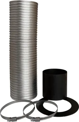 Produktbild von Pelletofen Anschluss KIT 100 mm für externe Verbrennungsluftzufuhr grau