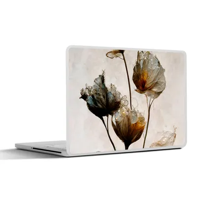 Produktbild von MuchoWow® Laptop Aufkleber Sticker Cover Vintage - Blumen - Pflanzen - Abstrakt 32.5x23.5 cm - Sticker für Laptop - Selbstklebend