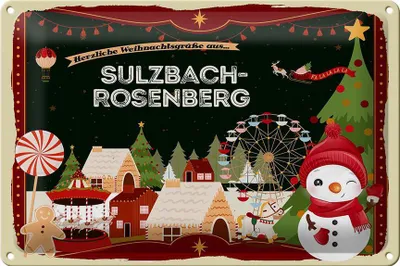 Produktbild von Blechschild Weihnachten Grüße SULZBACH-ROSENBERG 30x20cm