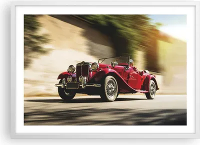 Produktbild von Gerahmtes Poster - Weißer Rahmen - Mg Rot Auto - 70x50 cm - Wand Bild - Wanddeko - Wandbilder - Kunstposter - Wandposter - Bilderrahmen - Bilder - Kunstdruck - Wandbild - P2WAA70x50-4364