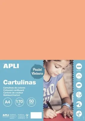 Immagine prodotto di Carta colorata A4, 170 g, color salmone, confezione da 50 fogli