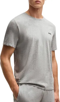 Produktbild von BOSS Loungewear O T-Shirt Mix Match Stretch Baumwolle Logo Stickerei Grau L