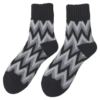 Produktbild von Winter Socken Herren Einheitsgröße ca. 40-46 – Kuschelige Thermosocken, Farbe:Schwarz