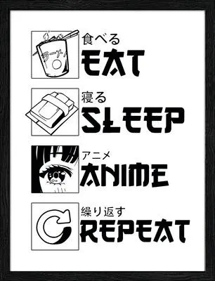 Produktbild von Gerahmtes Bild Manga Game Slogan 33x43 cm