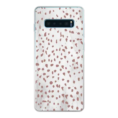 Produktbild von MuchoWow® Handyhülle Schutzhülle Hülle für Samsung Galaxy S10 Lite Polka dots - Braun - Weiß Silikon Softcase Handy Hülle - Schutz