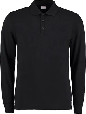 Produktbild von Kustom Kit Herren Pique Langarm Polo Shirt RW4512 (2XL) (Schwarz)