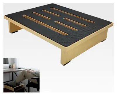Produktbild von Tritthocker aus Holz, Hocker für Erwachsene, Stepping-Hocker aus Massivholz, Step Stool mit rutschfester Gummiauflage, 40x32x10cm, für Bad, Küche, Büro