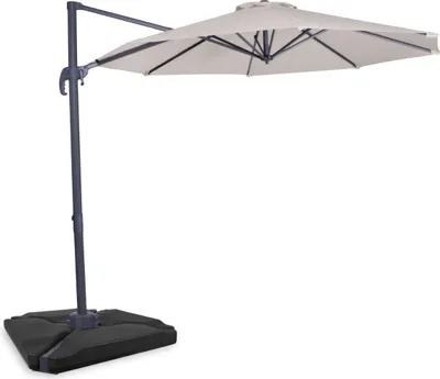 Produktbild von Vonroc VONROC Freitragender Premium-Sonnenschirm Bardolino Ø300cm – Kombi-Set inklusive füllbaren Premium-Sonnenschirmfliesen – Robuster Sonnenschirm – Um 360° drehbar – Neigbar – UV-beständiges Segeltuch – Beige – Inklusive Schutzhülle