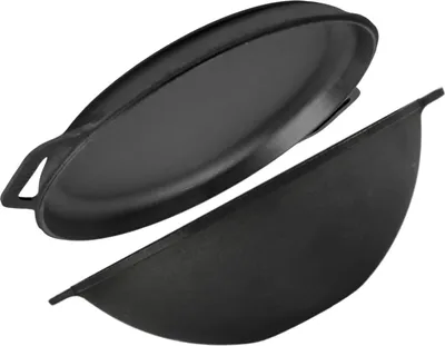 Produktbild von Ø28cm Wok Bratpfanne aus Gusseisen mit zwei Griffen + Deckel Bratpfanne aus Gusseisen Asia Wokpfanne Induktion