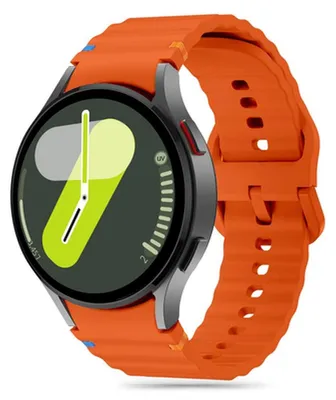 Zdjęcie produktu dla Silikonowy sportowy pasek Tech-Protect do Samsung Galaxy Watch 4, 5, 5 Pro, 6, 7, FE - pomarańczowy