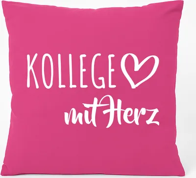 Produktbild von Huuraa Kissen Kollege mit Herz 40x40cm mit Füllung Fuchsia Baumwolle Dekokissen Geschenkidee