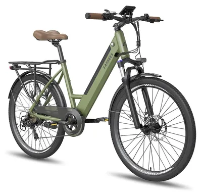 Zdjęcie produktu dla Elektryczny rower miejski – F26 Pro – koła 66 cm – bezszczotkowy silnik 250 W – akumulator 36 V 14,5 Ah – zasięg 31–60 km – prędkość do 25 km/h – rama aluminiowa – kolor zielony
