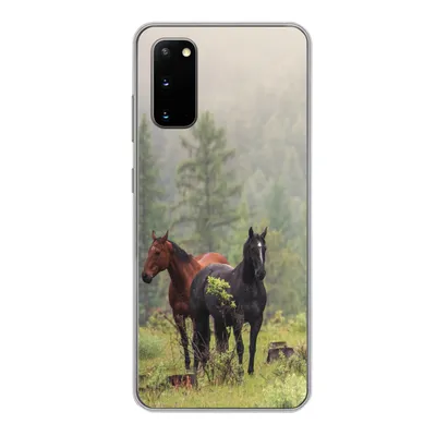 Produktbild von MuchoWow® Handyhülle Schutzhülle Hülle für Samsung Galaxy S20 Pferde - Wald - Nebel Silikon Softcase Handy Hülle - Bild