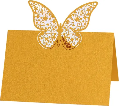 Image de 50pcs Cartes de Table de Mariage Pour Décoration de Table, Découpe Laser Papillon Siège Cartes de Table Pour Tables, Nom de Mariage Cartes de Table Parfaites