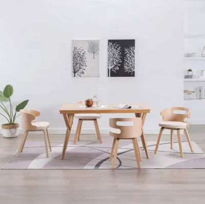 Produktbild von Esszimmerstühle 4 Stk. Creme Bugholz und Kunstleder , Esszimmerstühle Design 2024