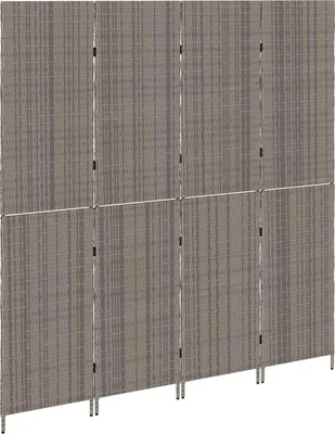 Produktbild von vidaXL Raumteiler Grau 195 x 180 cm Poly-Rattan