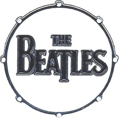 Produktbild von The Beatles - Trommel - Abzeichen - Metall Logo RO10358 (Einheitsgröße) (Weiß/Grau)