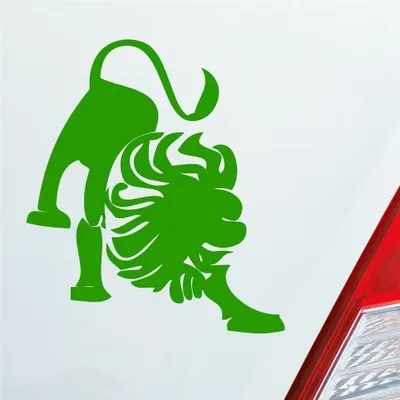 Produktbild von Auto Aufkleber Sternzeichen Löwe Lion KFZ Roller 9x10 cm Hellgrün Sticker Heckscheibenaufkleber