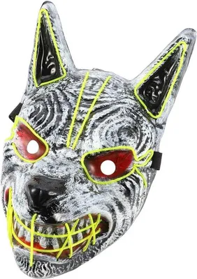 Zdjęcie produktu dla Maska LED do cosplayu dla mężczyzn – maska na twarz na Halloween z oświetleniem LED – rozmiar uniwersalny – dla mężczyzn