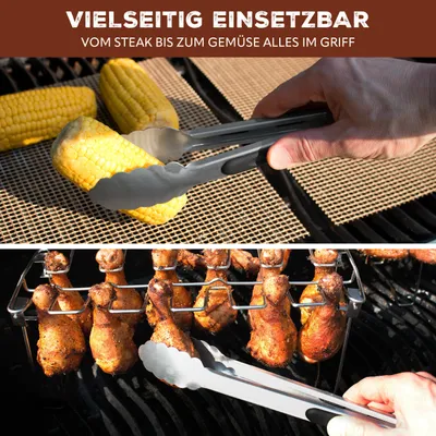 Produktbild von bremermann Grillzangen 2er-Set, ca. 44,5 (XL) und 28 (S) cm Länge, Edelstahl