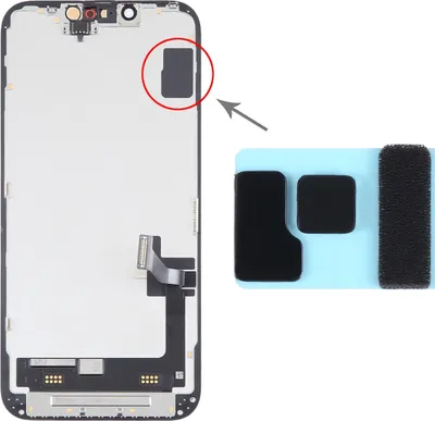 Obrázok produktu pre Čierna samolepka na LCD displej pre Apple iPhone 14 / 14 Plus – náhradný diel na opravu