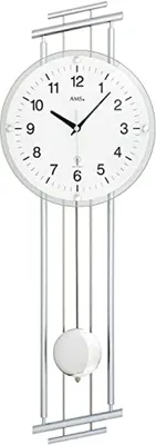 Imagen del producto de Reloj de pared moderno con cristal curvado y detalles plateados