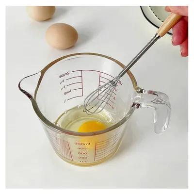 Produktbild von 2er Set Schneebesen aus Edelstahl, 20 cm Mini-Rührbesen mit Holzgriff zum Schlagen, Mischen und Aufschäumen für Küche und Backen