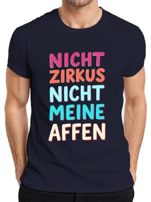 Immagine prodotto di "Non è il mio circo, non sono le mie scimmie" – T-shirt da uomo colorata con slogan divertente per il Carnevale, blu navy, taglia S
