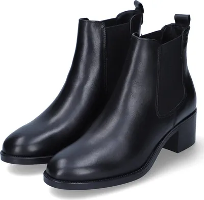 Produktbild von Tamaris Damen Chelsea Boots/ Stiefeletten Schwarz Glattleder-Textil-Mix Größe: 39