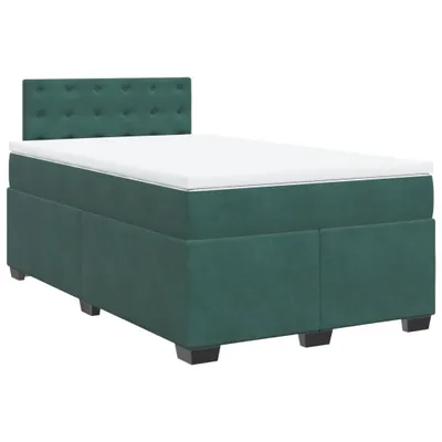 Produktbild von Boxspringbett mit Matratze Dunkelgrün 120x200 cm Samt