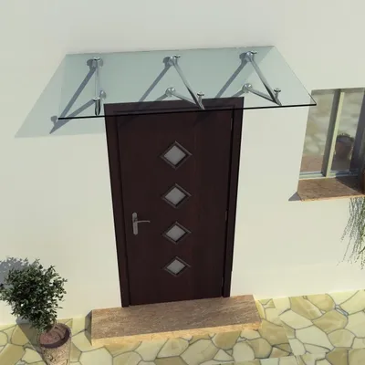 Immagine prodotto di Glaswerk Westfalen- (3V)200x90cm tettoia in vetro trasparente+supporto