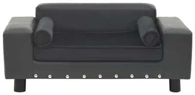 Produktbild von vidaXL Hundesofa Dunkelgrau 81x43x31 cm Plüsch und Kunstleder
