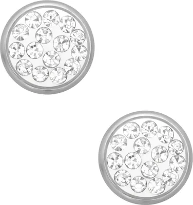 Produktbild von Ohrstecker Rund 6 mm aus Hochglanzpoliertem Chirurgenstahl mit Kristall