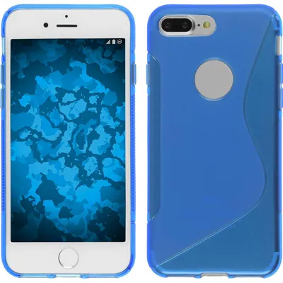 Produktbild von PhoneNatic Case kompatibel mit Apple iPhone 8 Plus - blau Silikon Hülle S-Style + 2 Schutzfolien