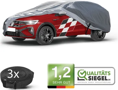 Produktbild von WALSER Premium Abdeckplane Auto All Weather Plus Qualitätssieger *, Abdeckplane wasserdicht, Auto Abdeckplane, Autoplane UV-beständig, Autoabdeckung Outdoor, Abdeckung SUV/VAN Größe 7 grau