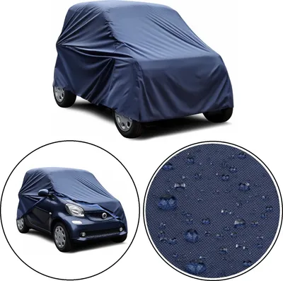 Autoabdeckung Winter für Kleinwagen und kompatibel für Smart ForTwo – Abdeckplane 277x162x136cm Frostschutz- und Windschutzscheibenabdeckung mit Aufbewahrungstaschefür Smart ForTwo