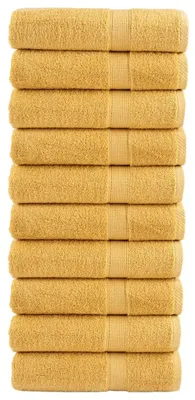 Zdjęcie produktu dla Ręczniki vidaXL Premium SOLUND, 10 szt., złote, 50 x 100 cm, 600 g/m²